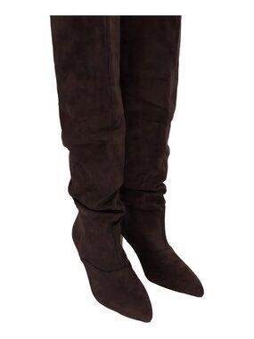 Madden Girl Stassi Over-the-Knee Kitten Heel Boots Brown US 9.5M